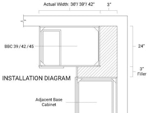 Milkshake White Base Blind Corner Cabinet - 39" W x 34.5" H x 24" D