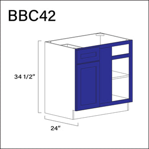 Royal Blue Shaker Base Blind Corner Cabinet - 39" W x 34.5" H x 24" D