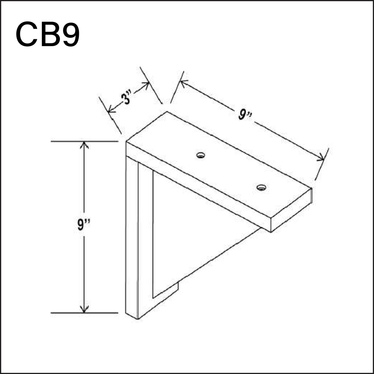 Simple Corbel 3&quot; x 9&quot; x 9&quot;