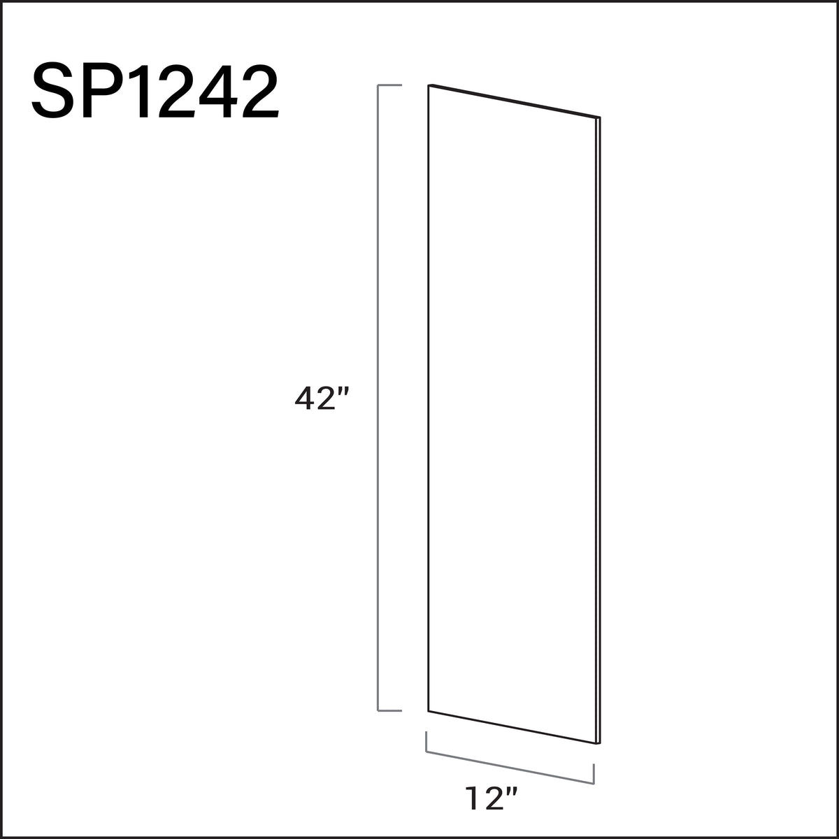 Wall Skin Panel 1/4&quot; x 42&quot; x 15&quot; - Side Finish of the Wall Cabinet