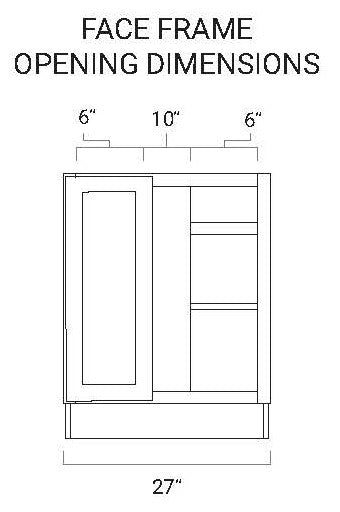 Emerald Green Shaker Base Blind Corner Cabinet - 36&quot; W x 34.5&quot; H x 24&quot; D