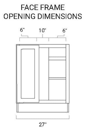 White Shaker Base Blind Corner Cabinet - 36" W x 34.5" H x 24" D