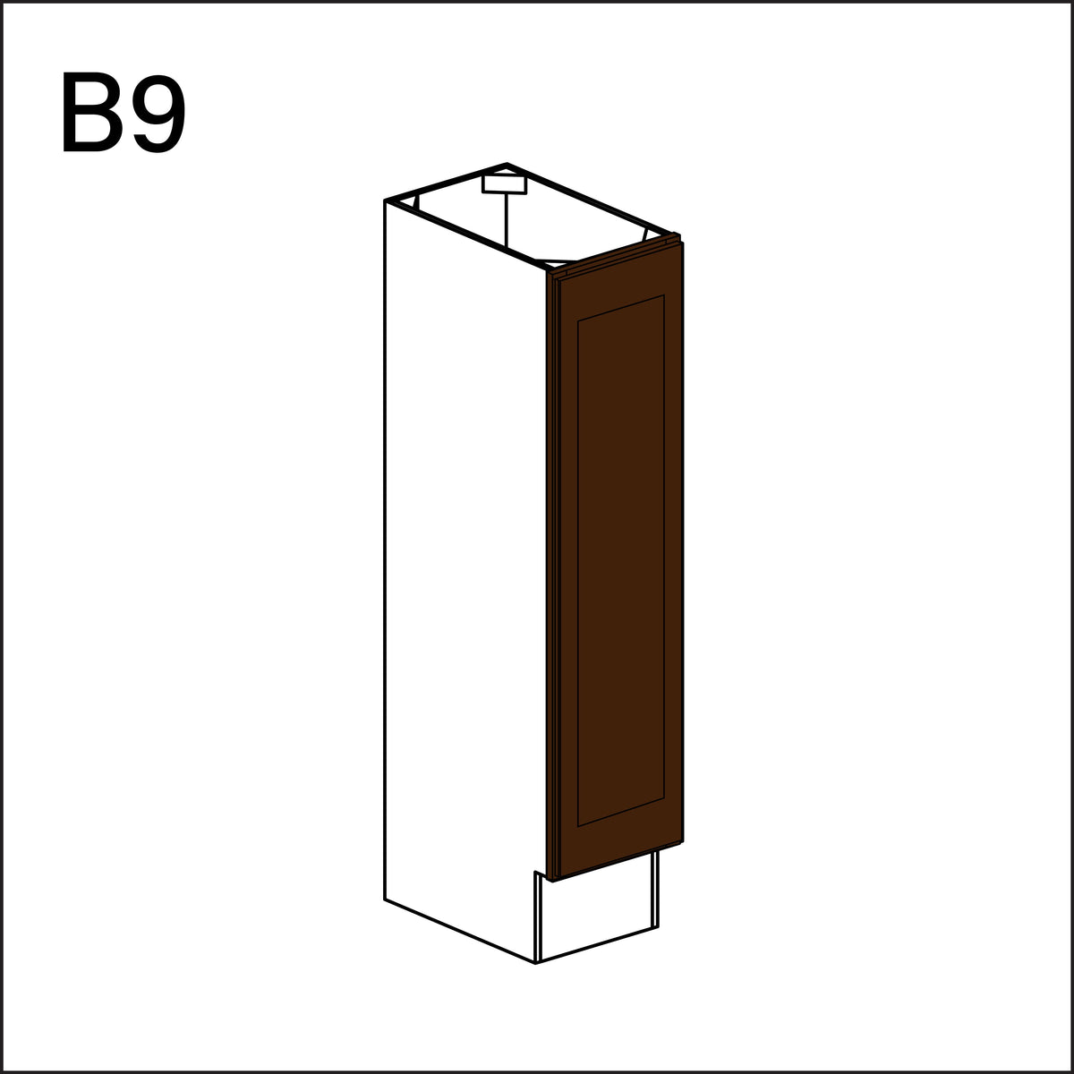 Espresso Shaker Single Door Kitchen Base Cabinet - 9&quot; W x 34.5&quot; H x 24&quot; D