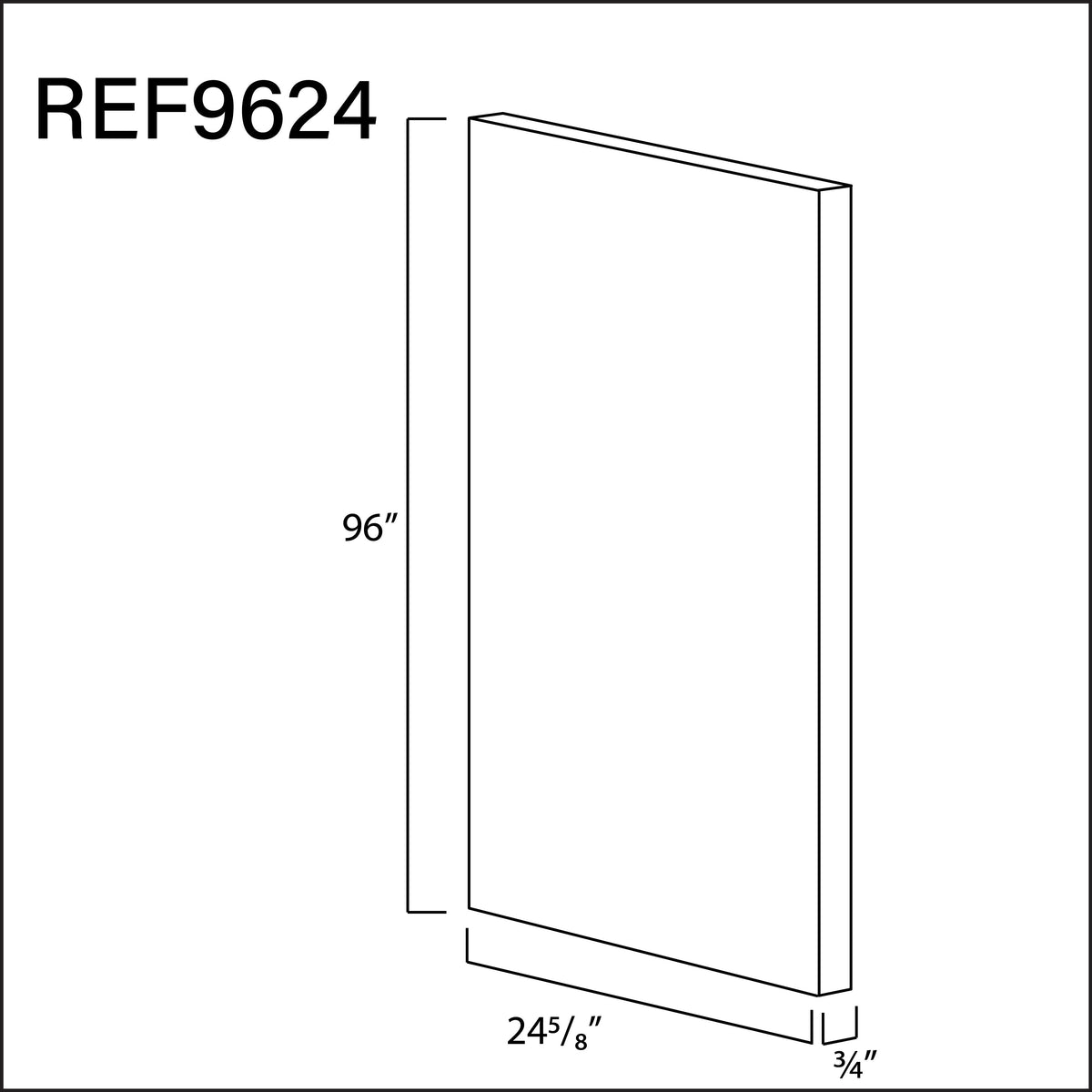 Refrigerator End Panel 96&quot;H x 24 5/8&quot;W x 3/4&quot;