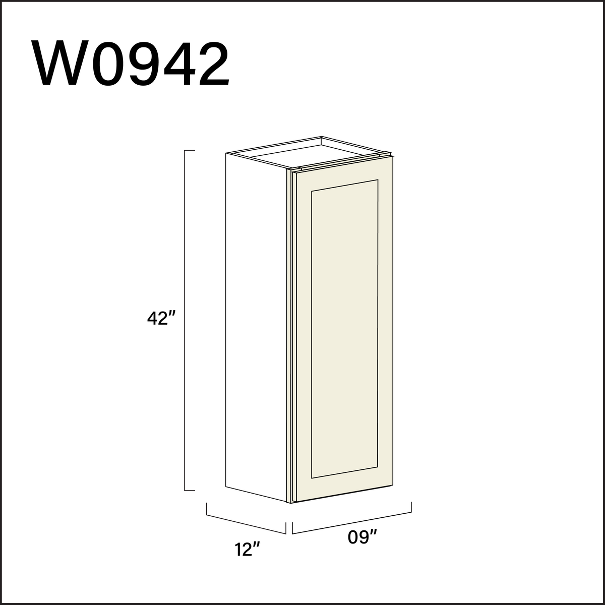 Milkshake White Single Door Wall Cabinet - 9&quot; W x 42&quot; H x 12&quot; D