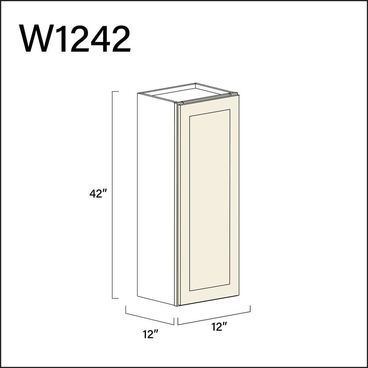 Milkshake White Single Door Wall Cabinet - 12&quot; W x 42&quot; H x 12&quot; D