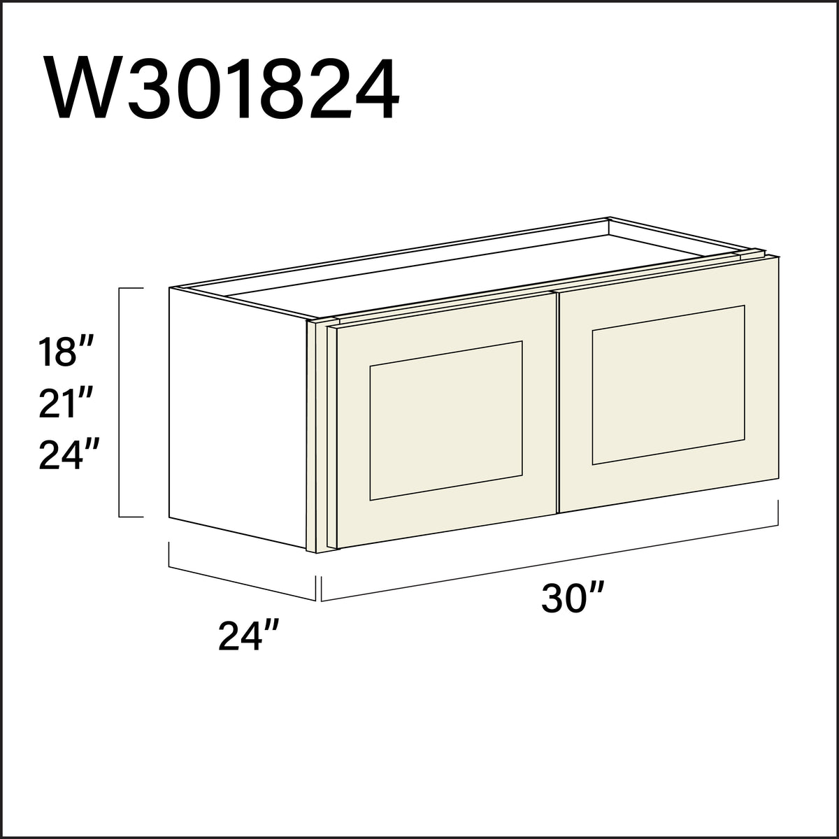 Milkshake White Wall Bridge Double Door Cabinet - 30&quot; W x 18&quot; H x 24&quot; D