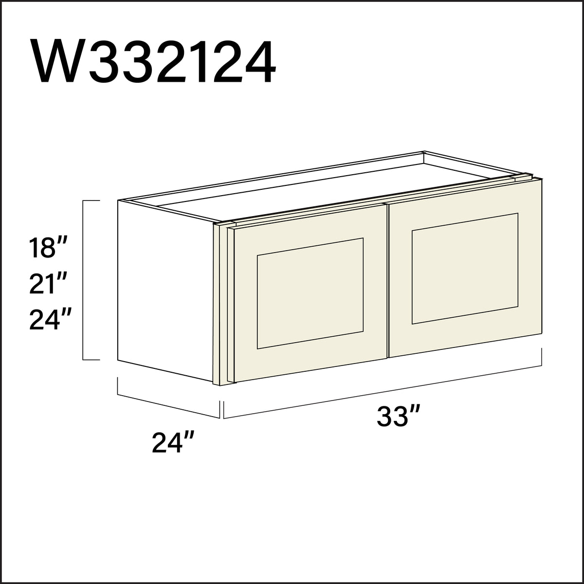 Milkshake White Wall Bridge Double Door Cabinet - 33&quot; W x 21&quot; H x 24&quot; D