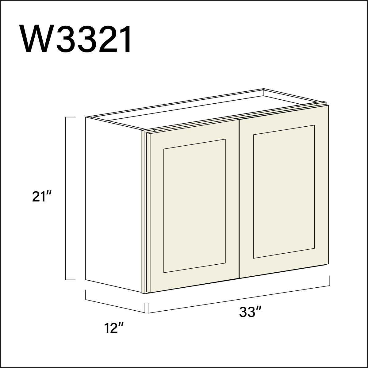 Milkshake White Double Door Wall Cabinet - 33&quot; W x 21&quot; H x 12&quot; D