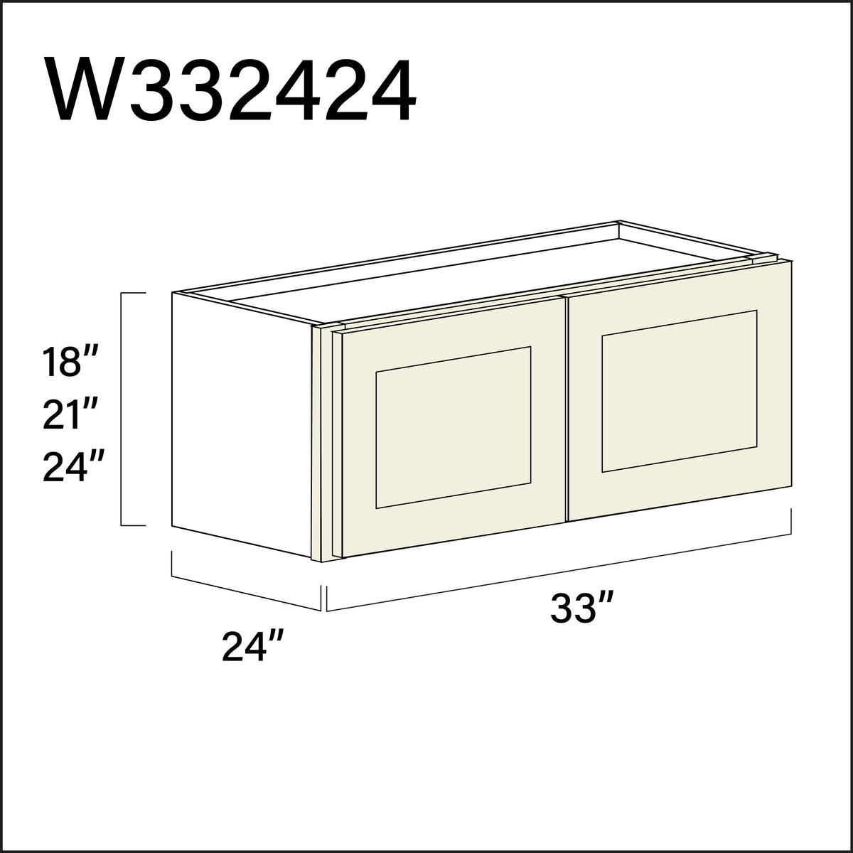 Milkshake White Wall Bridge Double Door Cabinet - 33&quot; W x 24&quot; H x 24&quot; D