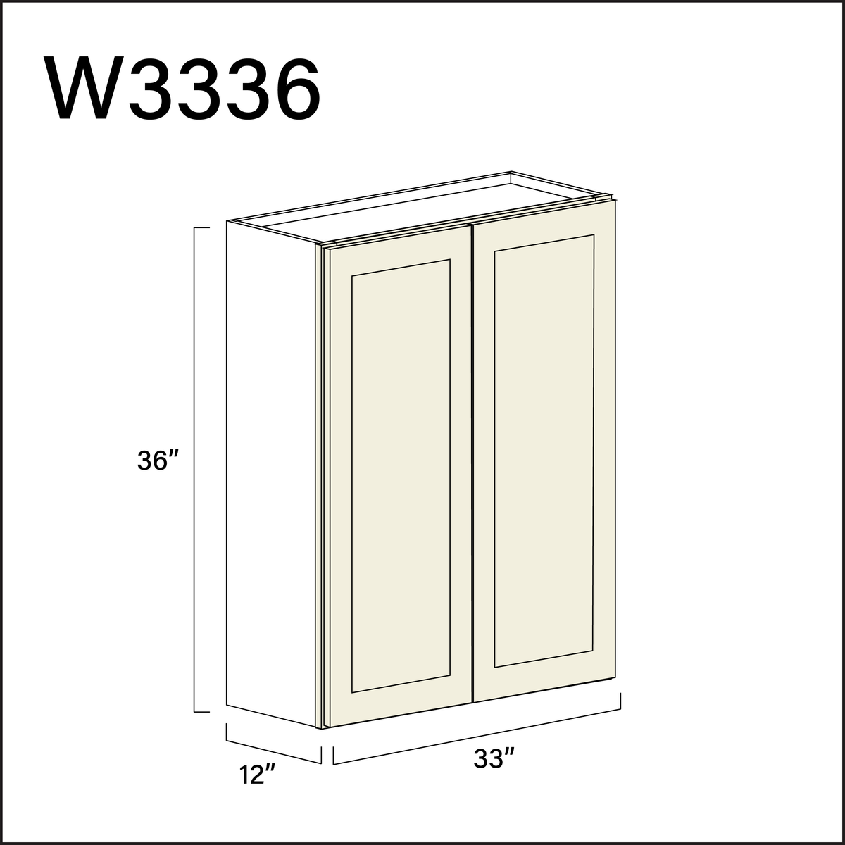 Milkshake White Double Door Wall Cabinet - 33&quot; W x 36&quot; H x 12&quot; D