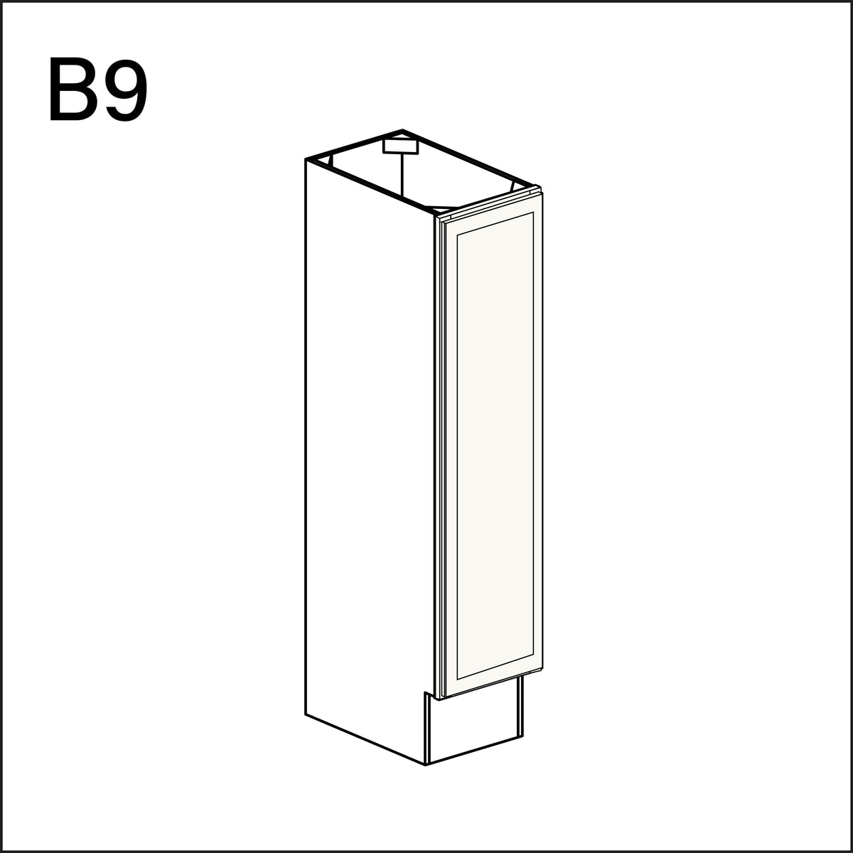 White Slim Shaker Single Door Kitchen Base Cabinet - 9&quot; W x 34.5&quot; H x 24&quot; D