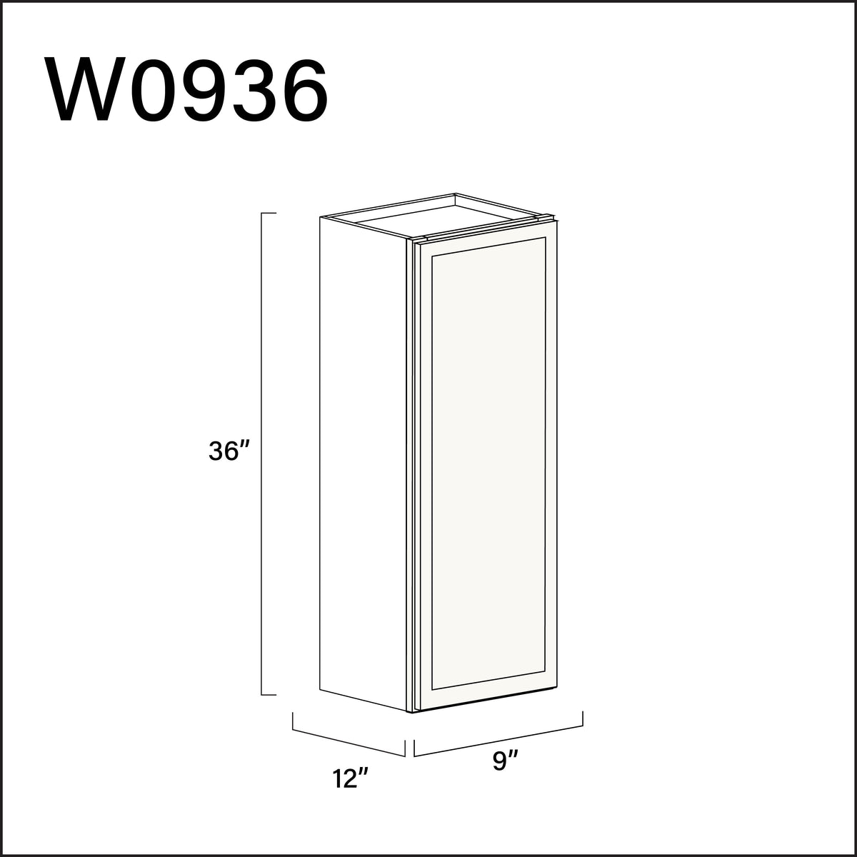 White Slim Shaker Single Door Wall Cabinet - 9&quot; W x 36&quot; H x 12&quot; D