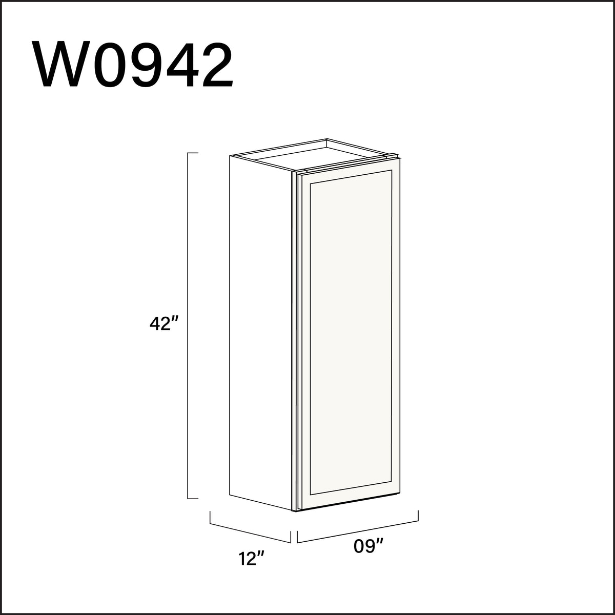 White Slim Shaker Single Door Wall Cabinet - 9&quot; W x 42&quot; H x 12&quot; D