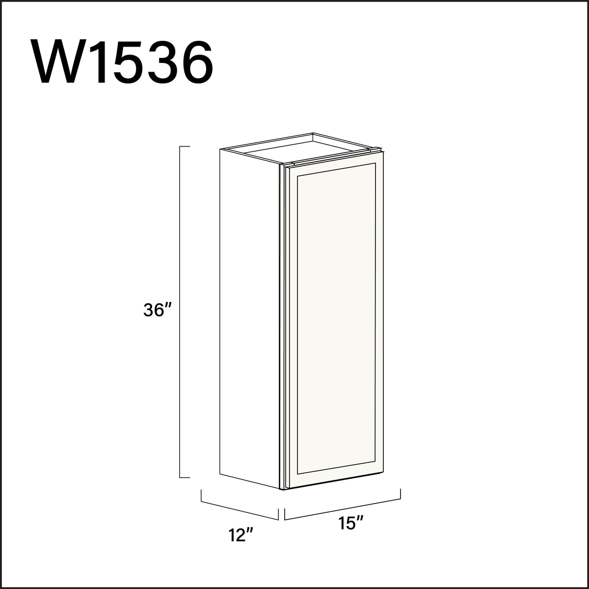 White Slim Shaker Single Door Wall Cabinet - 15&quot; W x 36&quot; H x 12&quot; D