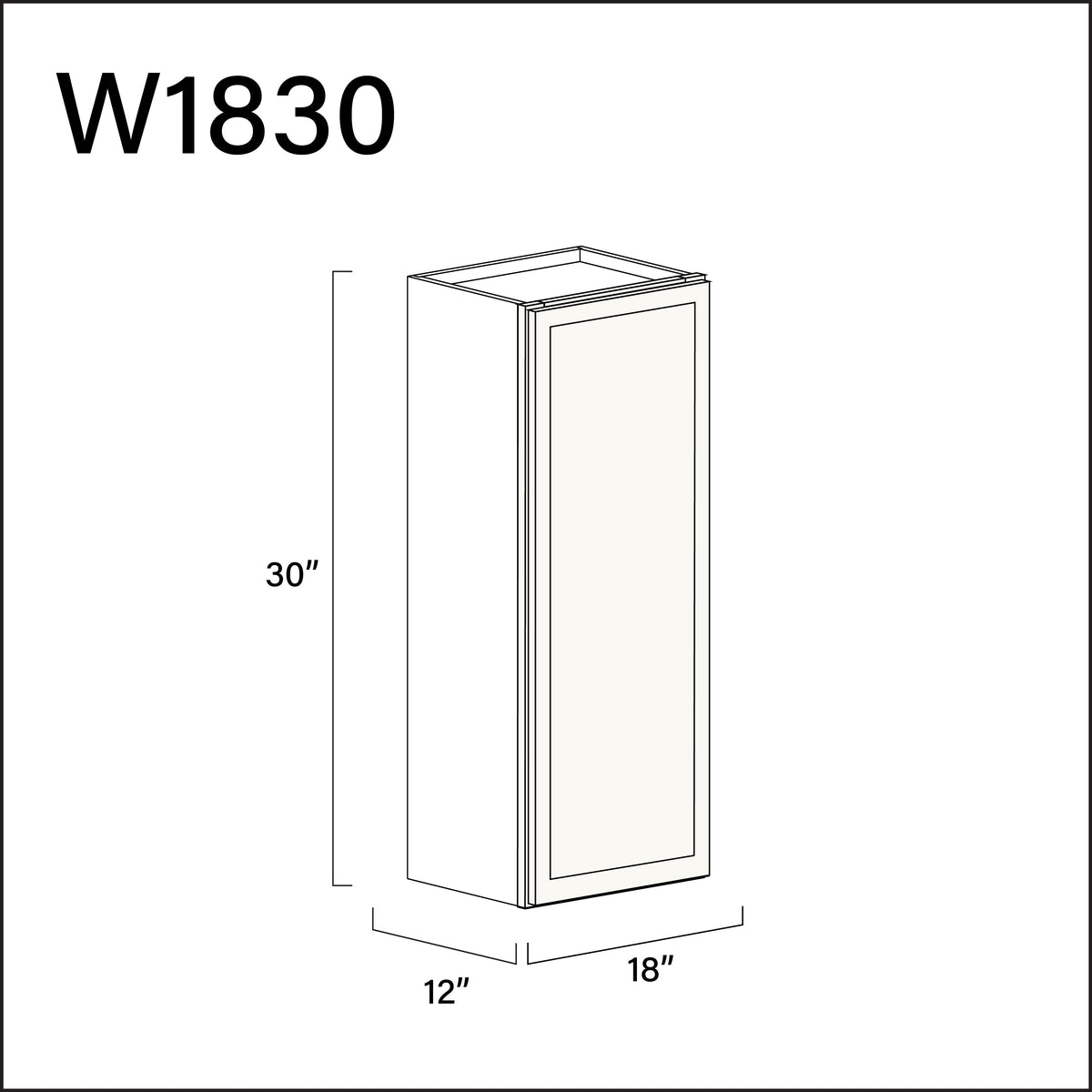 White Slim Shaker Single Door Wall Cabinet - 18&quot; W x 30&quot; H x 12&quot; D