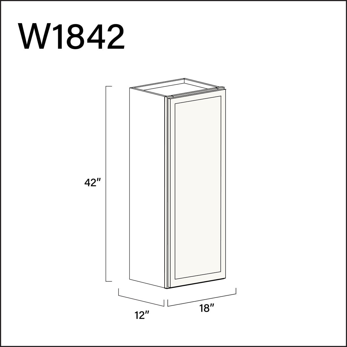 White Slim Shaker Single Door Wall Cabinet - 18&quot; W x 42&quot; H x 12&quot; D