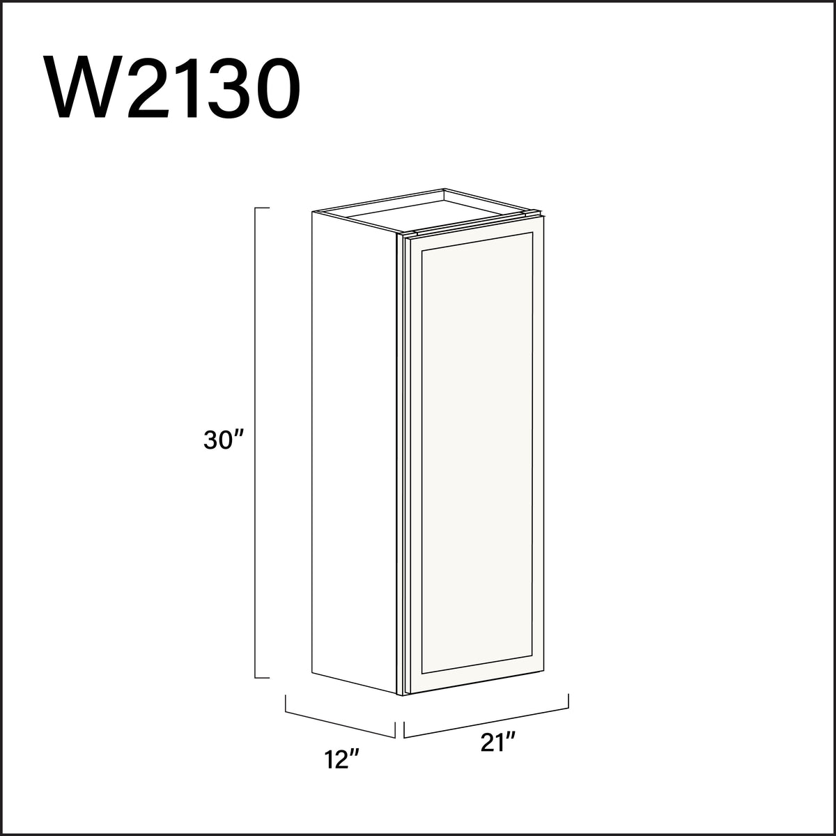 White Slim Shaker Single Door Wall Cabinet - 21&quot; W x 30&quot; H x 12&quot; D