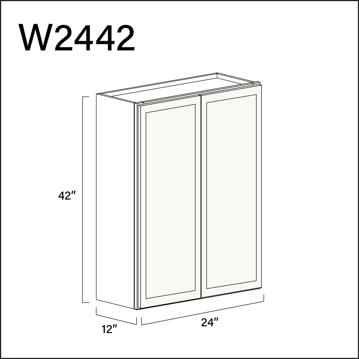White Slim Shaker Double Door Wall Cabinet - 24&quot; W x 42&quot; H x 12&quot; D