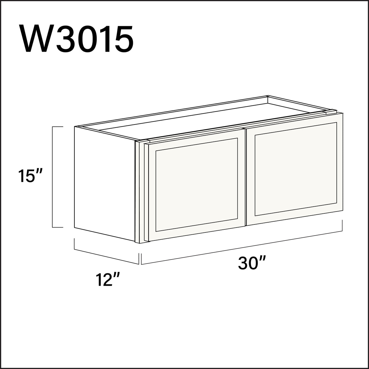 White Slim Shaker Double Door Wall Cabinet - 30&quot; W x 15&quot; H x 12&quot; D
