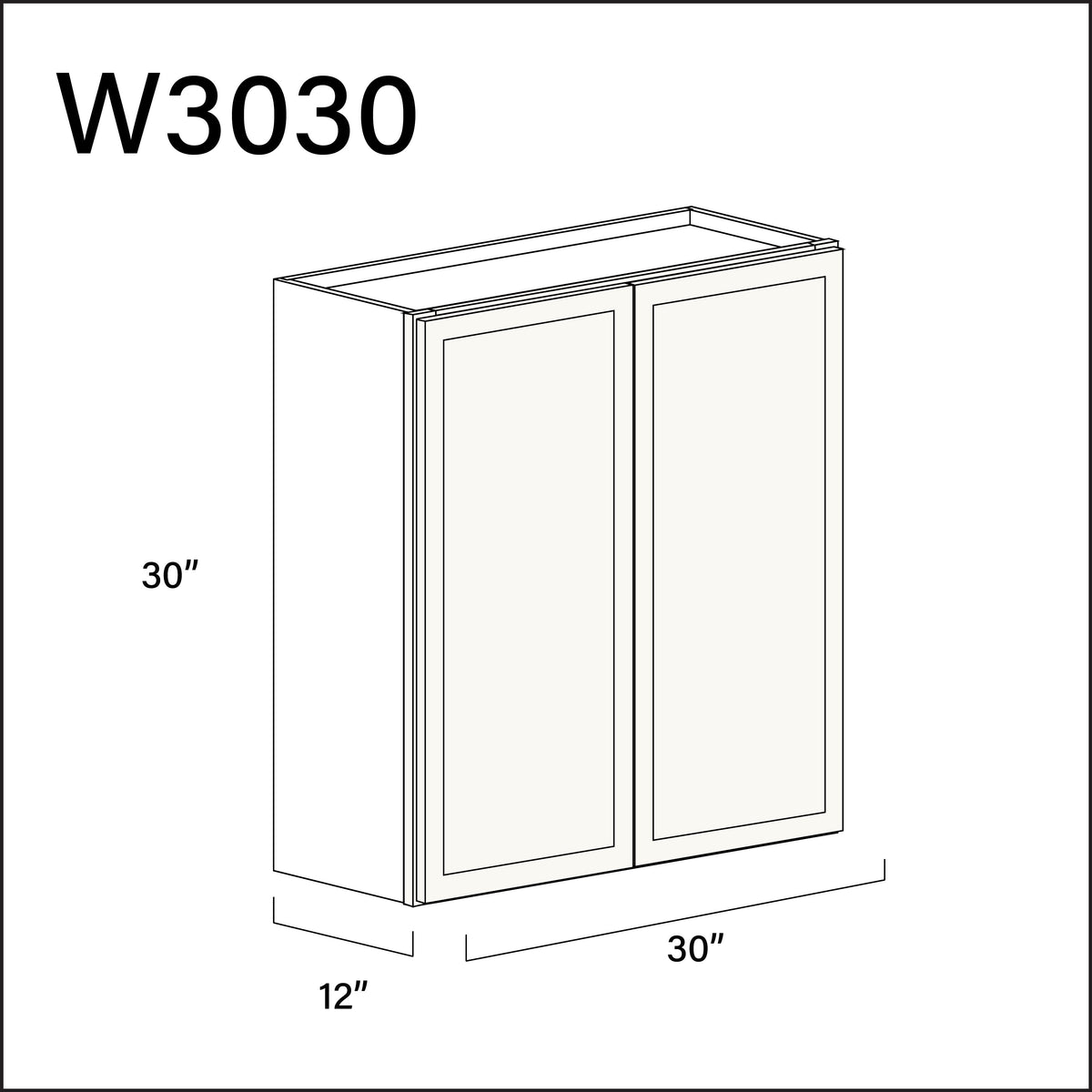 White Slim Shaker Double Door Wall Cabinet - 30&quot; W x 30&quot; H x 12&quot; D