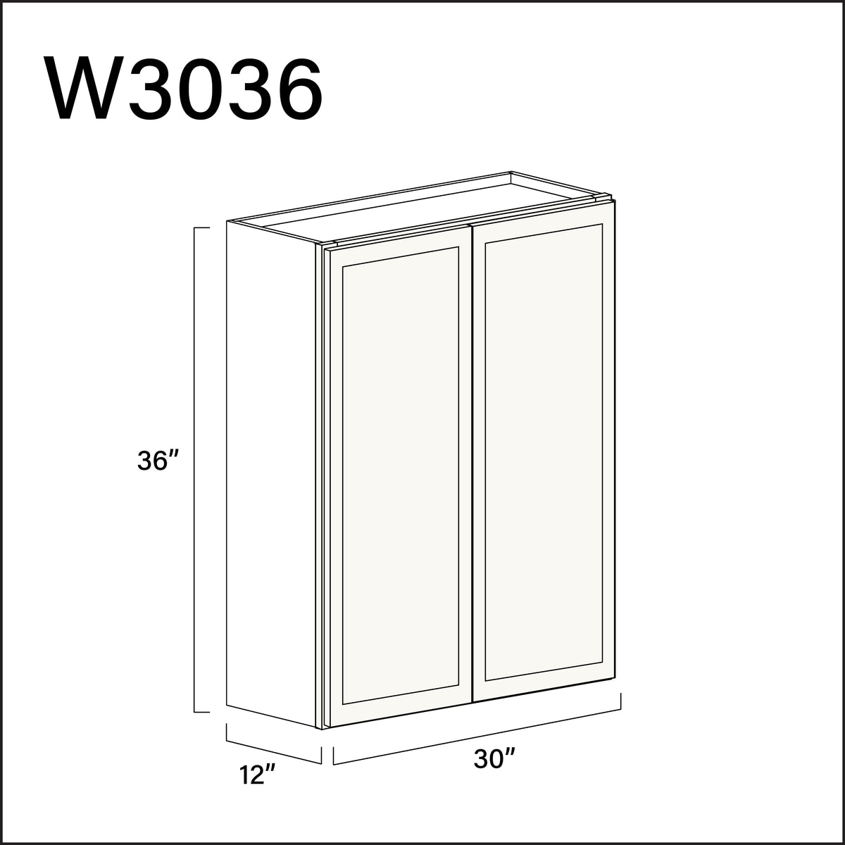 White Slim Shaker Double Door Wall Cabinet - 30&quot; W x 36&quot; H x 12&quot; D