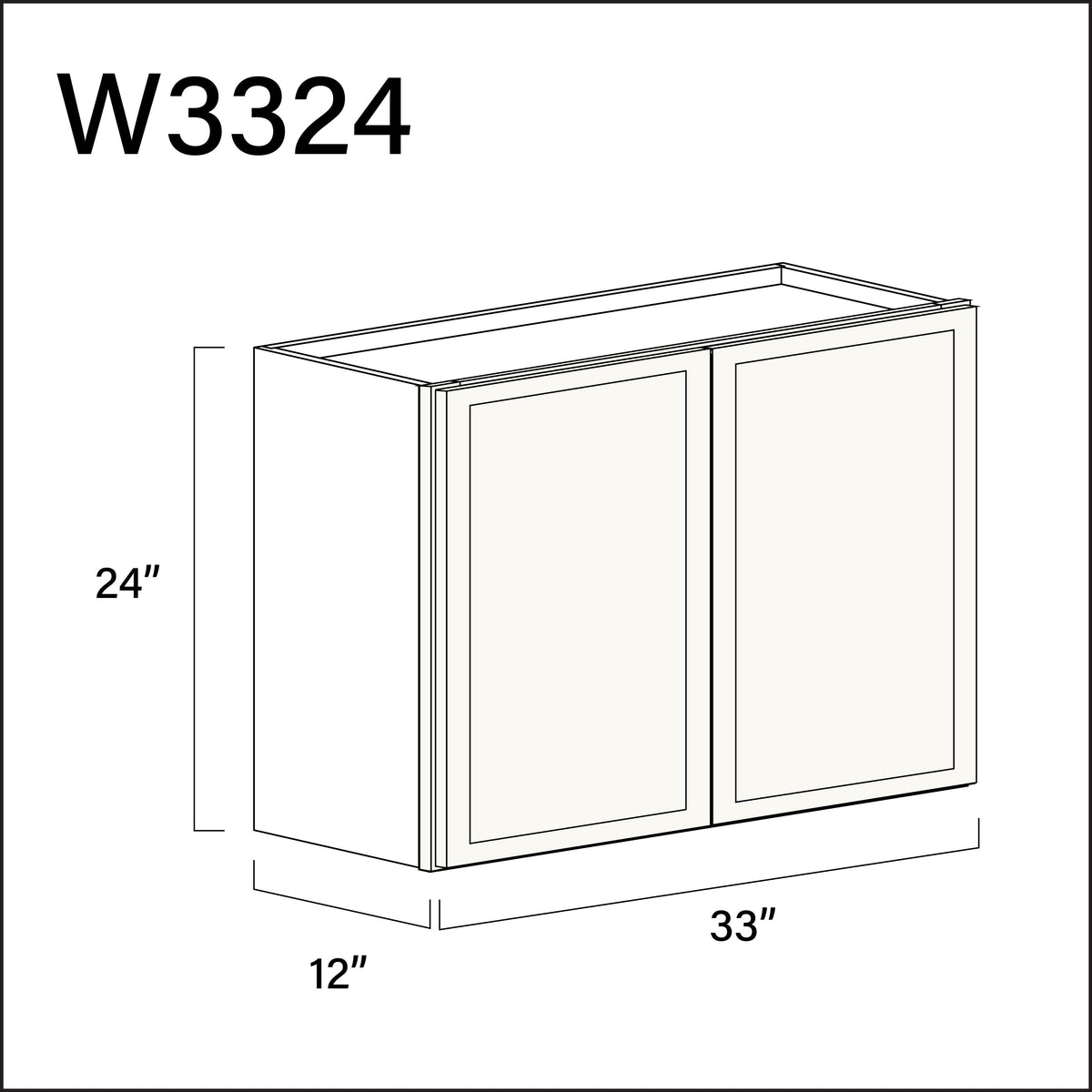 White Slim Shaker Double Door Wall Cabinet - 33&quot; W x 24&quot; H x 12&quot; D