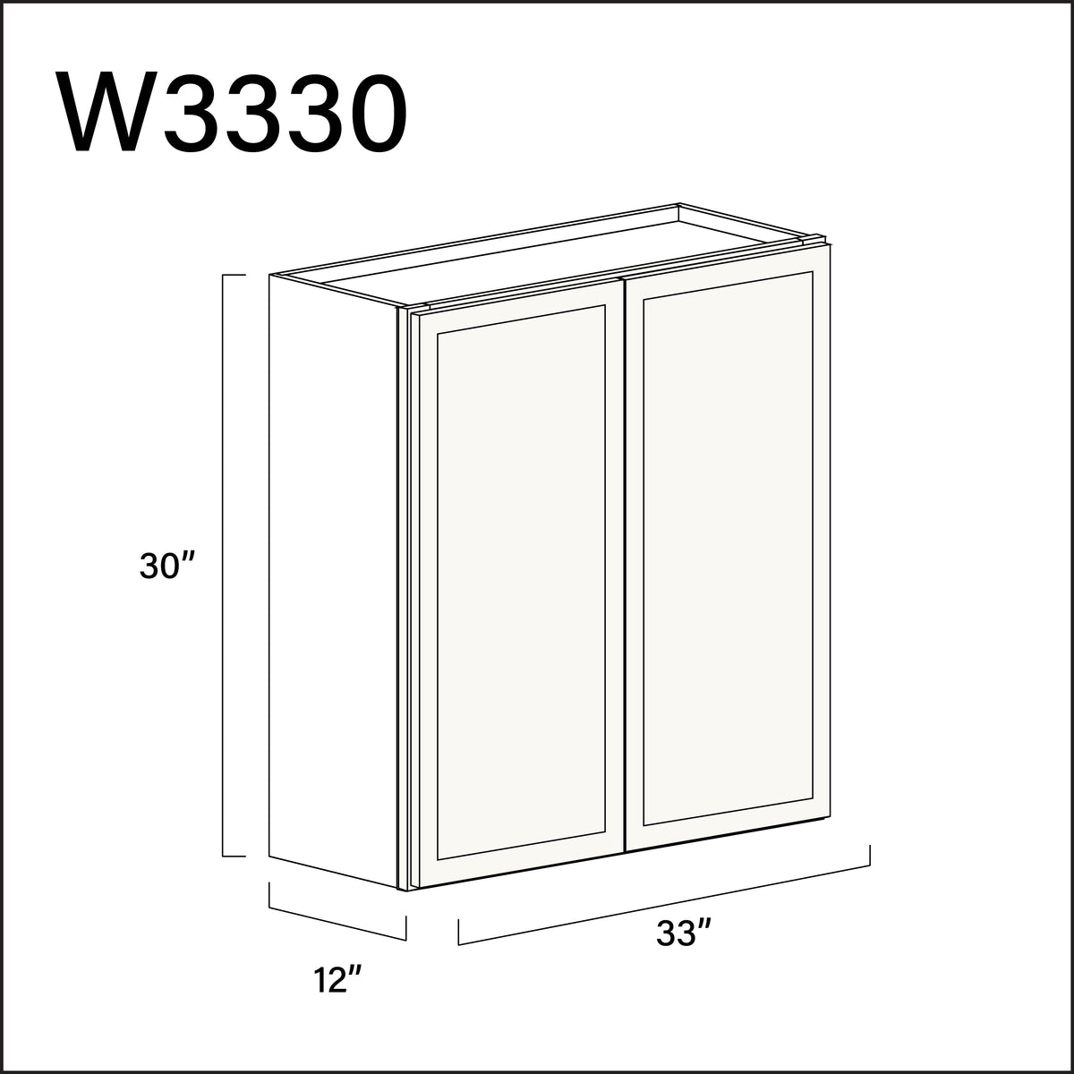 White Slim Shaker Double Door Wall Cabinet - 33&quot; W x 30&quot; H x 12&quot; D