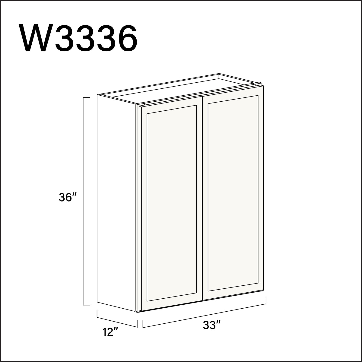 White Slim Shaker Double Door Wall Cabinet - 33&quot; W x 36&quot; H x 12&quot; D