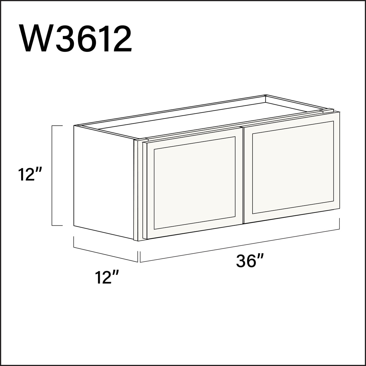 White Slim Shaker Double Door Wall Cabinet - 36&quot; W x 12&quot; H x 12&quot; D