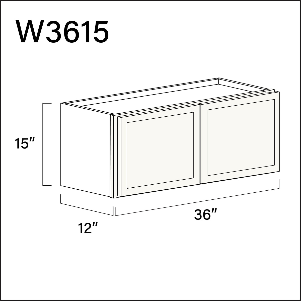 White Slim Shaker Double Door Wall Cabinet - 36&quot; W x 15&quot; H x 12&quot; D