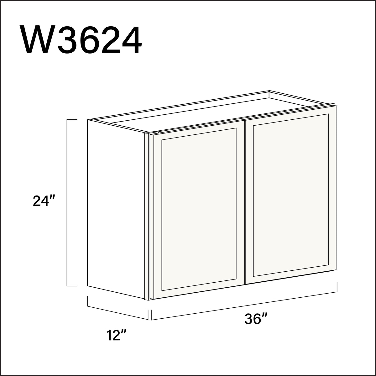 White Slim Shaker Double Door Wall Cabinet - 36&quot; W x 24&quot; H x 12&quot; D