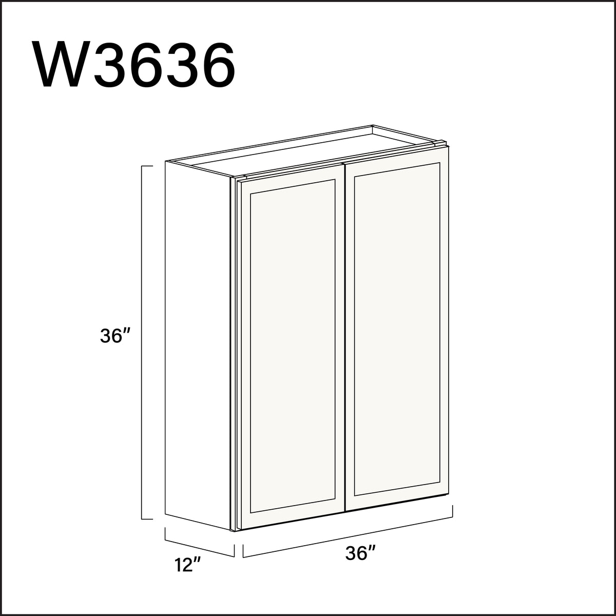 White Slim Shaker Double Door Wall Cabinet - 36&quot; W x 36&quot; H x 12&quot; D