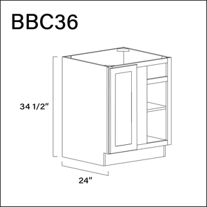 White Shaker Base Blind Corner Cabinet - 36" W x 34.5" H x 24" D