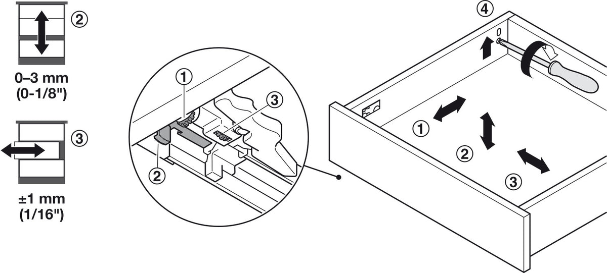 Drawer Set, Häfele Matrix Box Slim A - Hardware and Cabinets